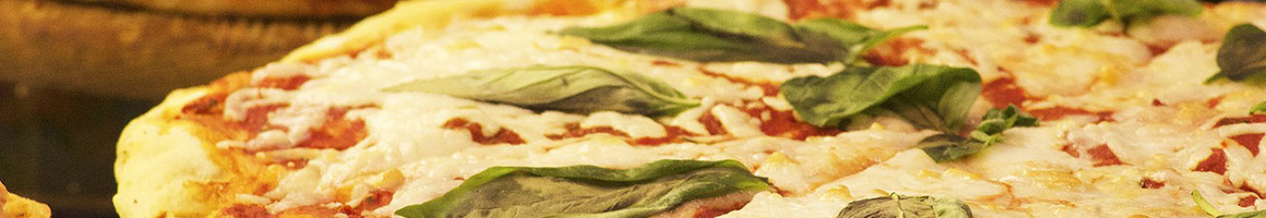 Eating Italian Pizza Seafood at Margherita's restaurant in Hoboken, NJ.